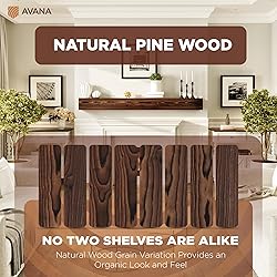 Avana Rustic Fireplace Mantle Shelf 72 Inches for