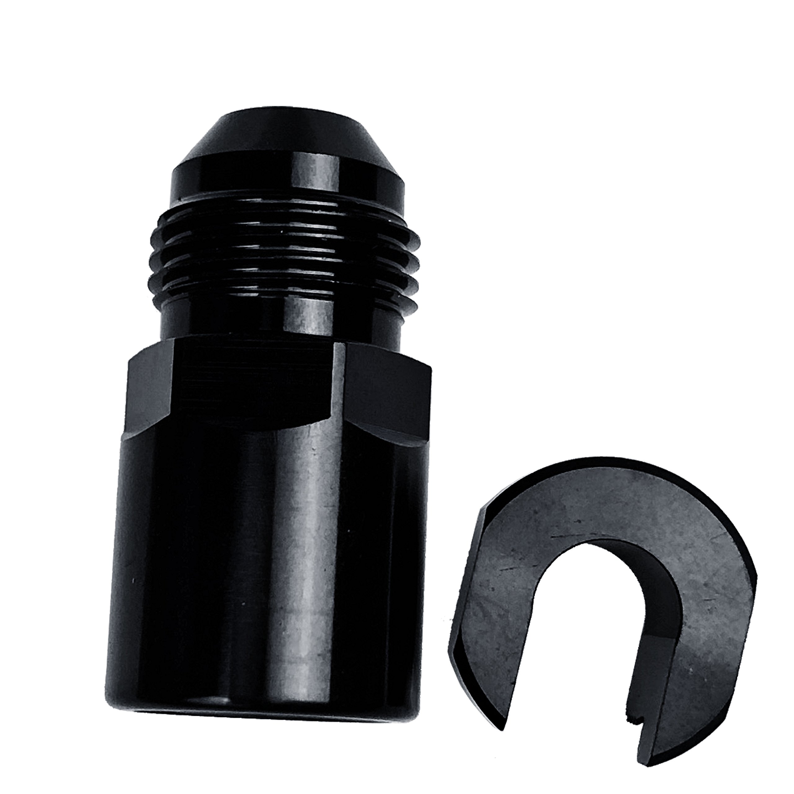 Photo 1 of Fuel Adapter 8AN Male to 3/8 SAE Quick Disconnect Female Push on EFI Hose Fitting Aluminum Black Anodized