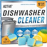 Dishwasher Cleaner And Deodorizer Tablets - 24 Pack Deep Cleaning Descaler Pods for Dish Washer Machine, Heavy Duty, Septic Safe, Natural Limescale Remover, Calcium, Odor, Smell - 12 Month Supply