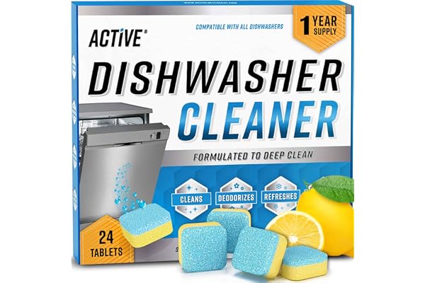 Dishwasher Cleaner And Deodorizer Tablets - 24 Pack Deep Cleaning Descaler Pods Formulated To Clean Dish Washer Machine, Natu