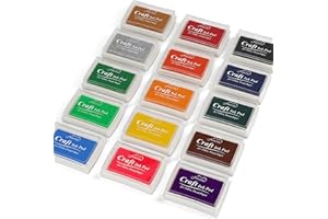 NIUBIER 15 Colors Craft Ink Pads, Washable Finger Stamp Pad for DIY, Paper, Wood Fabric, Scrapbooking, Rubber Stamps