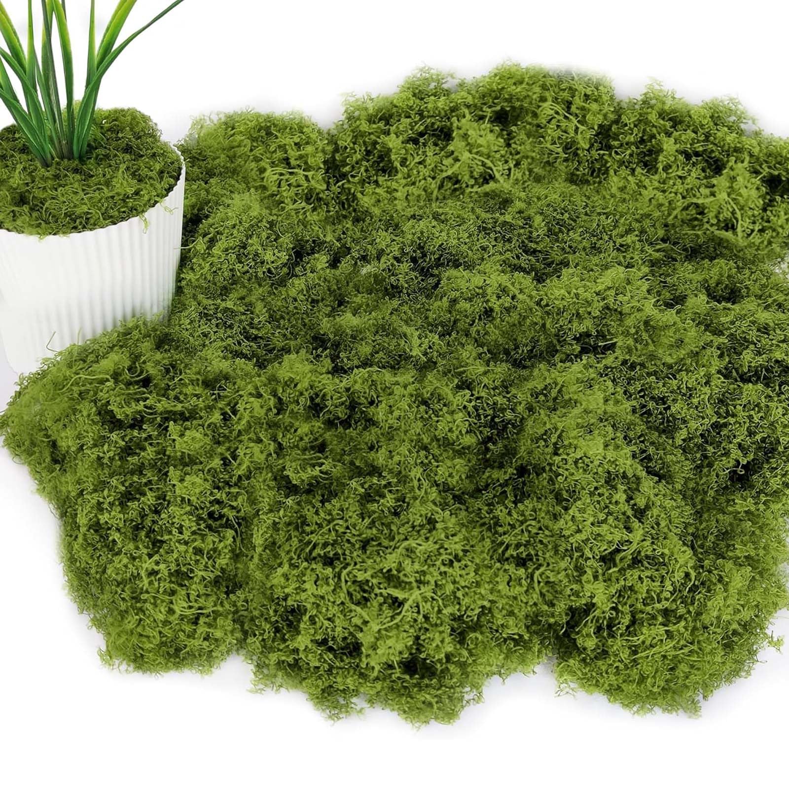 ZQuintuplian 100g Fake Moss, Moss Balls, Highly Attractive and Versatile In Shape Terrarium Moss, Fake Green Lichen Plants for Home, Garden, Crafts, Model Making