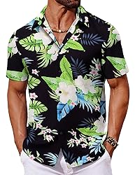 COOFANDY Mens Hawaiian Shirt for Men Short Sleeve