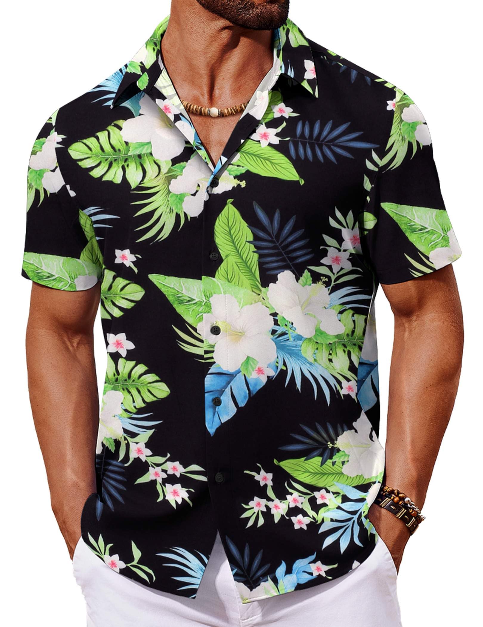 COOFANDY Mens Hawaiian Shirt for Men Short Sleeve