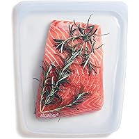 Stasher Reusable Silicone Storage Bag, Food Storage Container, Microwave and Dishwasher Safe, Leak-free, 1/2 Gallon, Clear