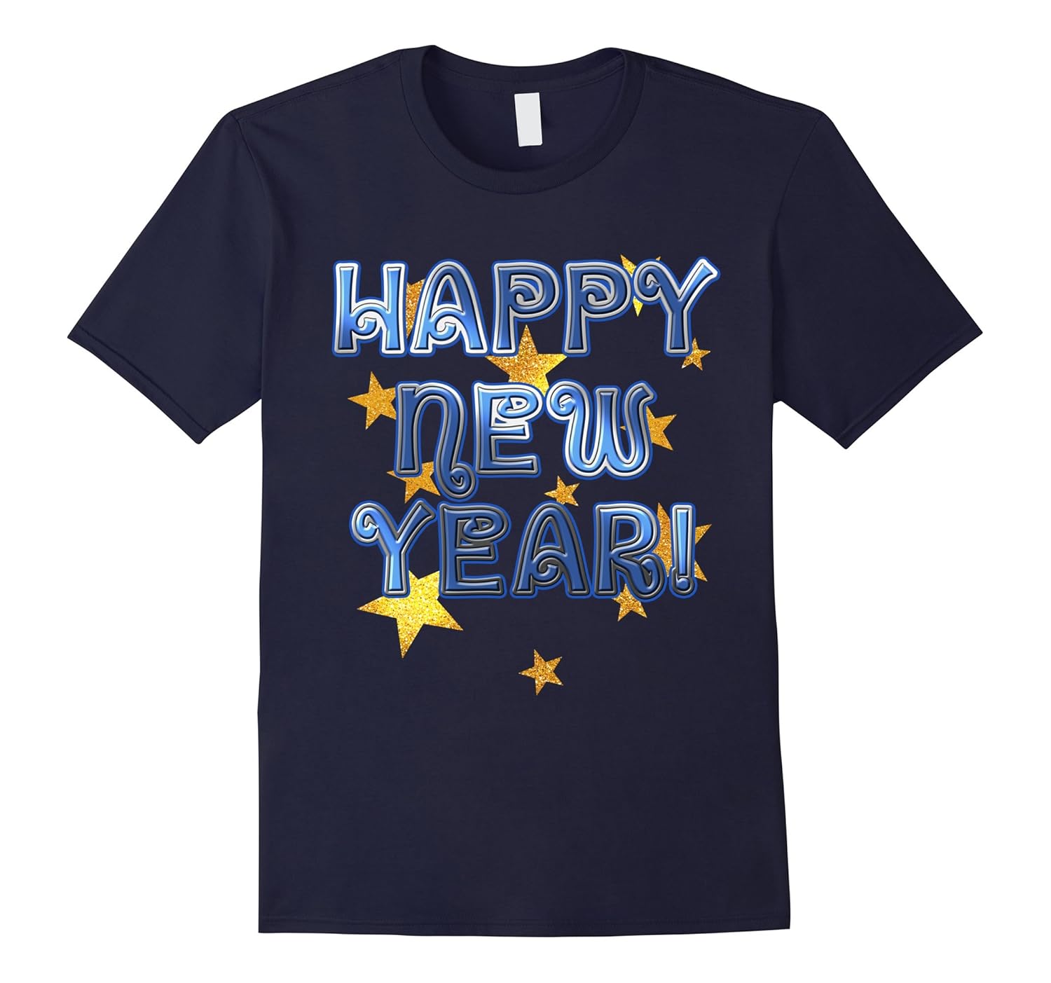 Happy New Year Tshirt Blue and Silver Tshirt-ANZ