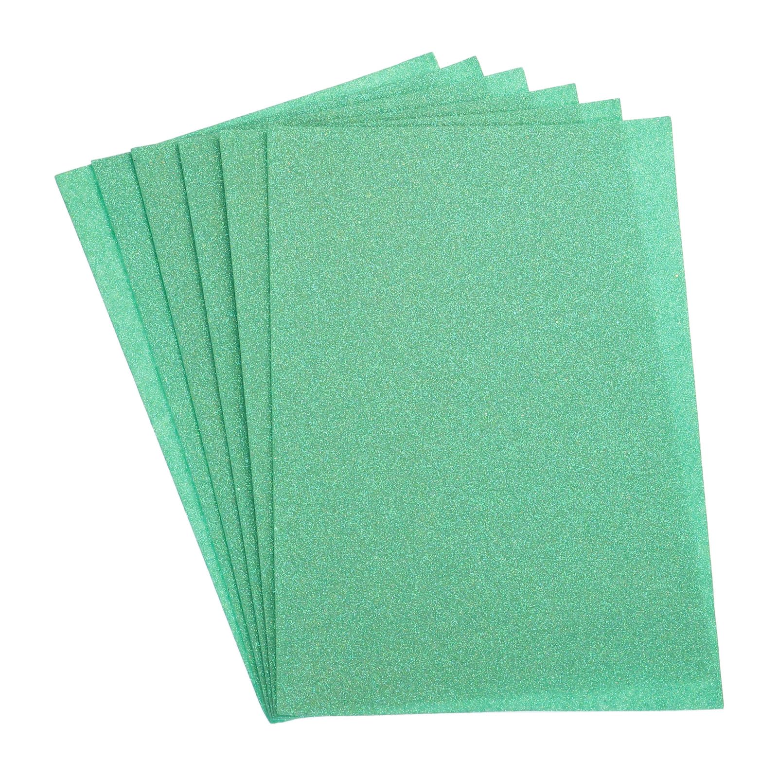 Rebower Glitter Soft Felt Fabric Sheets Acrylic Craft Sheets [for DIY Craft Hobby Hair Bow Costumes Decorations] - 11.8 x 7.8 Inch/Light Green / 6PCS