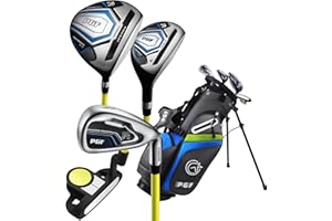 PGF GCWAREHOUSE PGF Gold TP JR Kids Junior Golf Club Set – Lightweight Junior Golf Clubs with Stand Bag for Boys & Girls