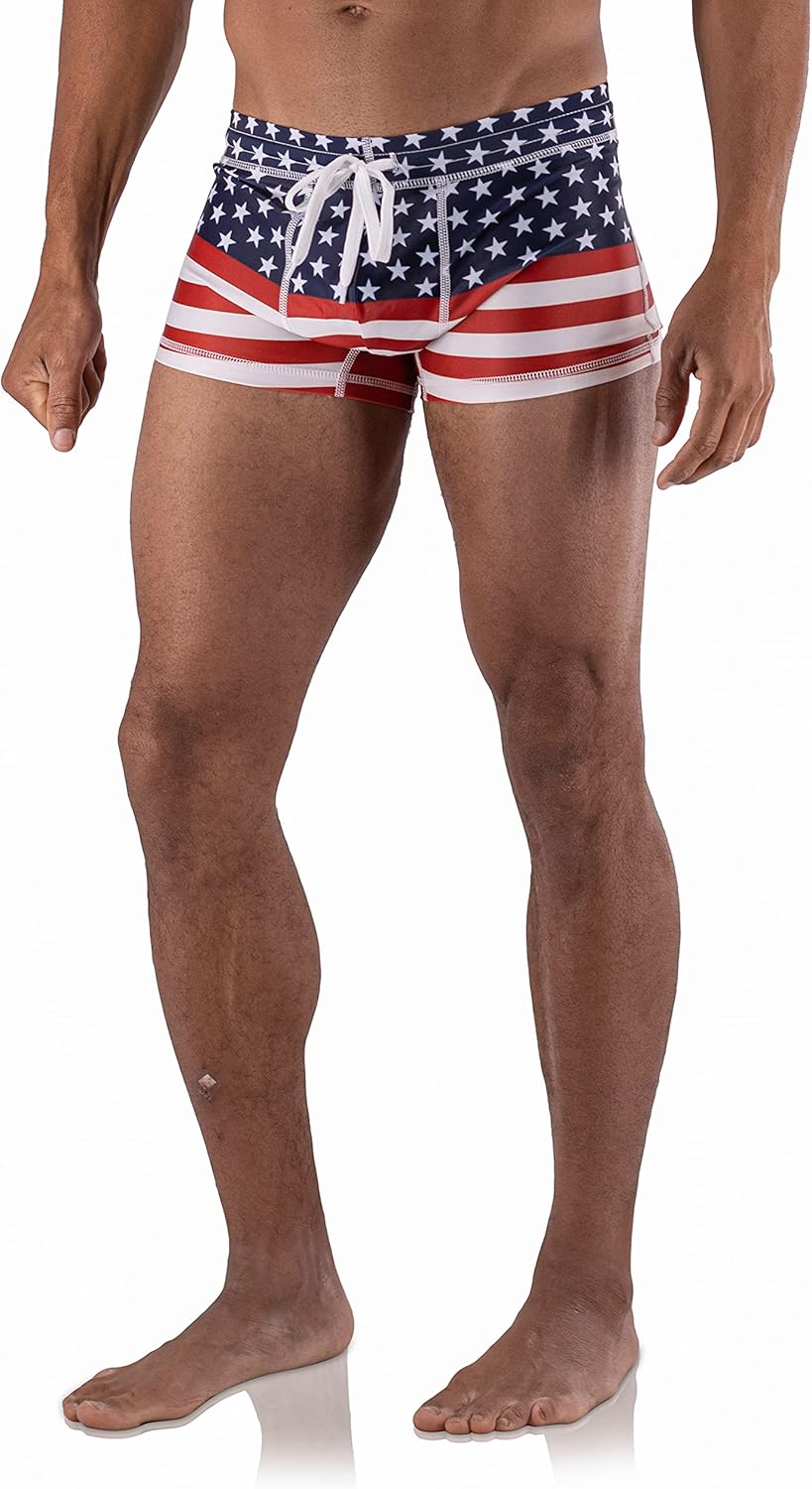 5th Industry is Now Project 5I - Men's Swim Brief Square Leg Swimsuit : Clothing