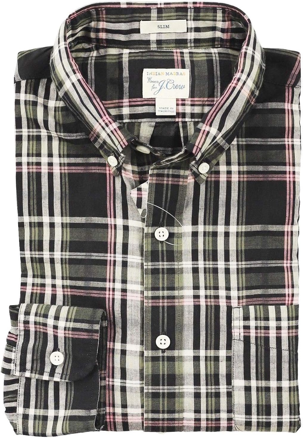 J.Crew Factory Men's Slim Fit Plaid Madras Shirt at Amazon Men’s