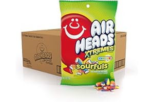 Airheads Candy, Xtremes Sourfuls Bag, Rainbow Berry, Non Melting, Bulk Party Bag, 6 oz (Pack of 12)