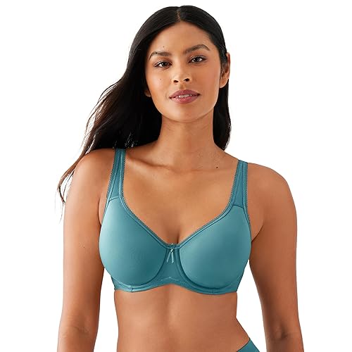 Wacoal Women's Basic Beauty Lightly Padded Underwire Full Coverage T-Shirt Bra, 853192, Brittany Blue