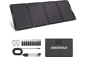 SOKIOVOLA N-Type 16BB 50W Portable Solar Panels,Foldable Solar Panel Charger IP68 Waterproof with USB-A and USB-C Ports DC 18V Output for Small Power Station Outdoor Camping RV Trip
