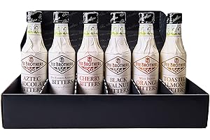 Fee Brothers Bitters Variety Gift Pack - Orange, Old Fashioned, Cherry, Chocolate, Black Walnut & Toasted Almond for Craft Cocktails & Home Bartending