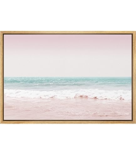 Amazon.com: Mostemauo Pink Beach Sunset 16x24inchx3pcs No Frame