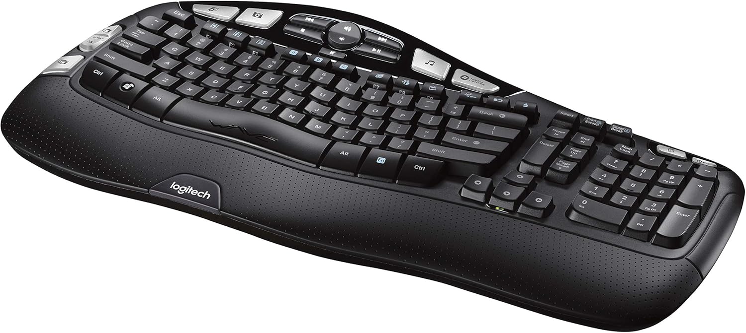 Logitech K350 Wireless Wave Keyboard with Unifying Wireless Technology - Black: Electronics