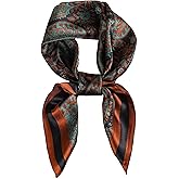 Solanaluna 100% Mulberry Silk Square Scarf for Neck or Hair-27"x27" Women Natural Silk Neckerchief Headscarf