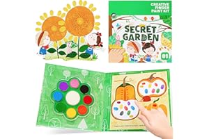 JCREN Finger Painting for Toddlers, Mess Free Finger Coloring Book, Non-Toxic Finger Paint Kit Preschool Fingerprint Activity Book, Kids Travel Activities Party Favors Gifts for Kids