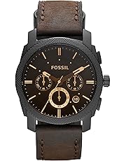 Fossil Herren Chronograph Quarz Uhr mit Leder Armband FS4656