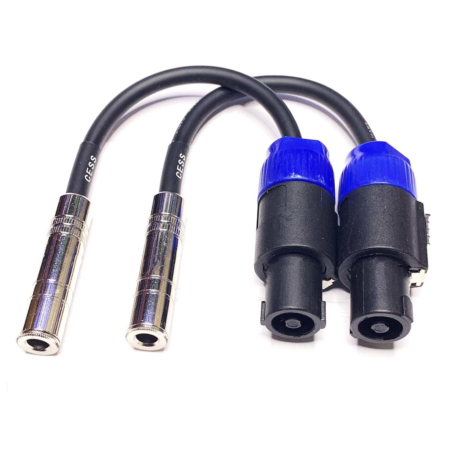 2 Pack Speaker Plug Adapter 1/4 to Twist Lock SpeakOn 1/4 TS Female to