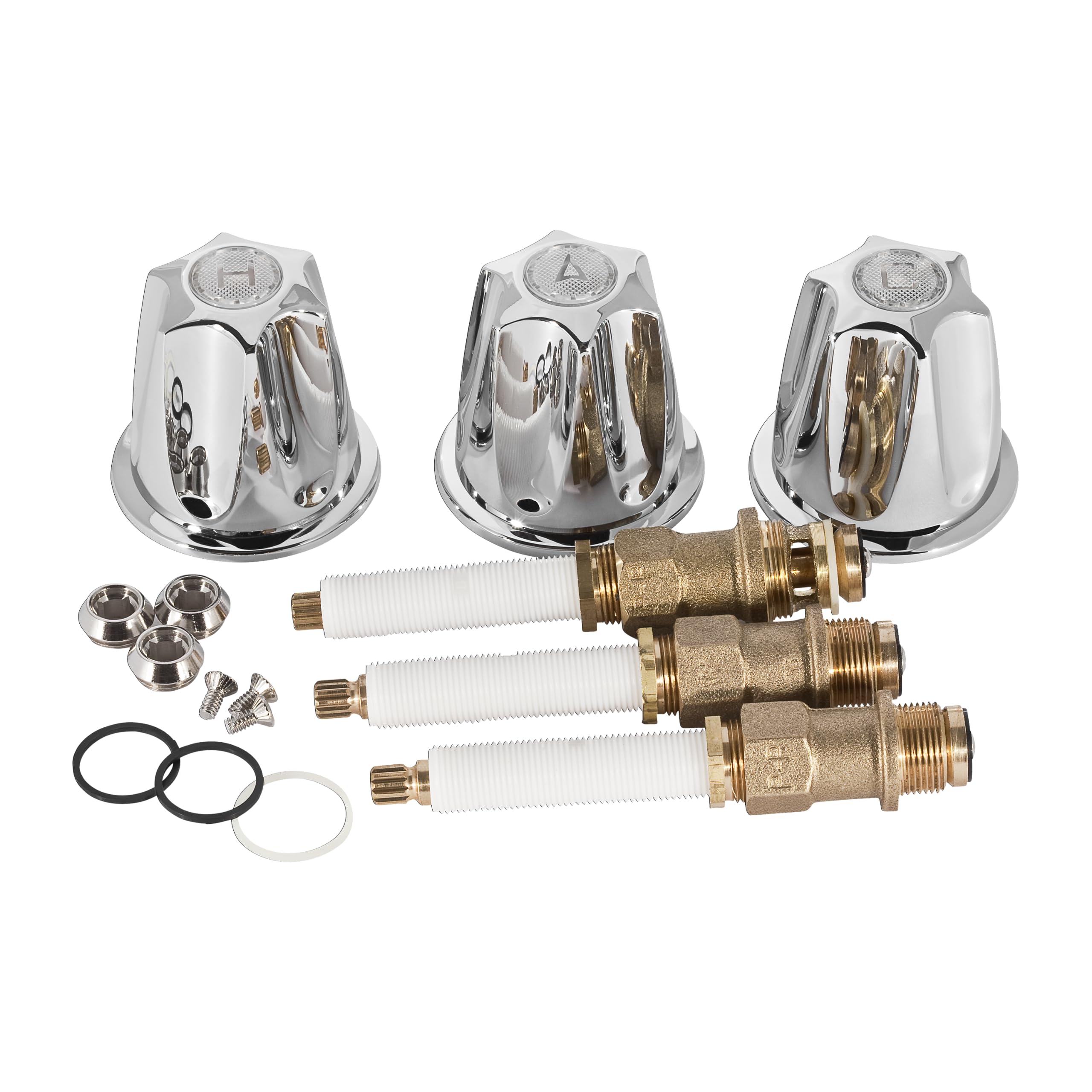 Pfister 3-Handle Tub & Shower Faucet with Metal Verve Knob Handles, Polished Chrome