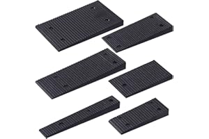 Mxxipp 6 Sizes Composite Shims Leveling Wedges Plastic Shims Extreme Load Support for Furniture Door Table Leveler Window Toilet Shims, Black