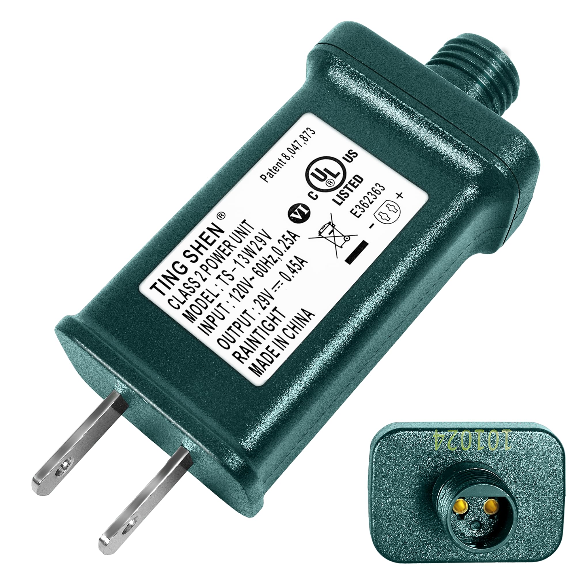 Photo 1 of 29V LED Power Supply, Christmas Tree Plug Adapter, IP44 Waterproof Class 2 Power Supply for Christmas String Light Inflatable Decorations (TS-13W29V)