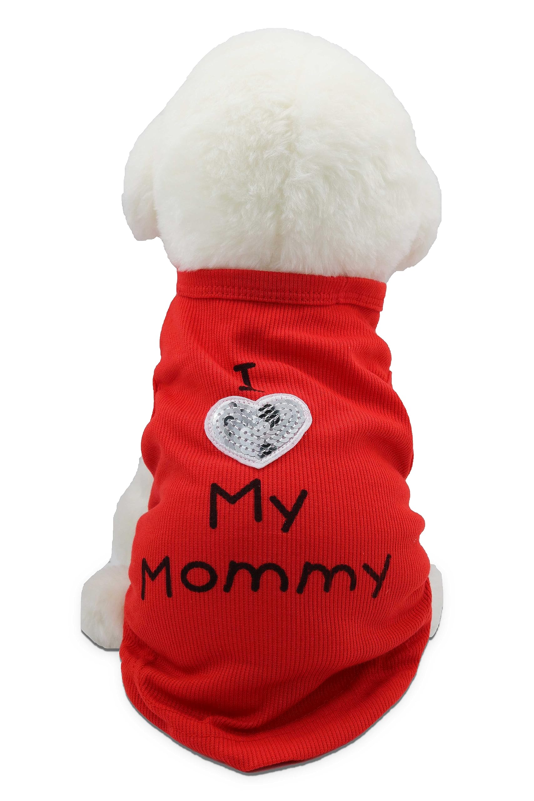 Small Dog Clothes Puppy Shirt I Love My Mom Mommy Dad Daddy T Shirts for Dogs