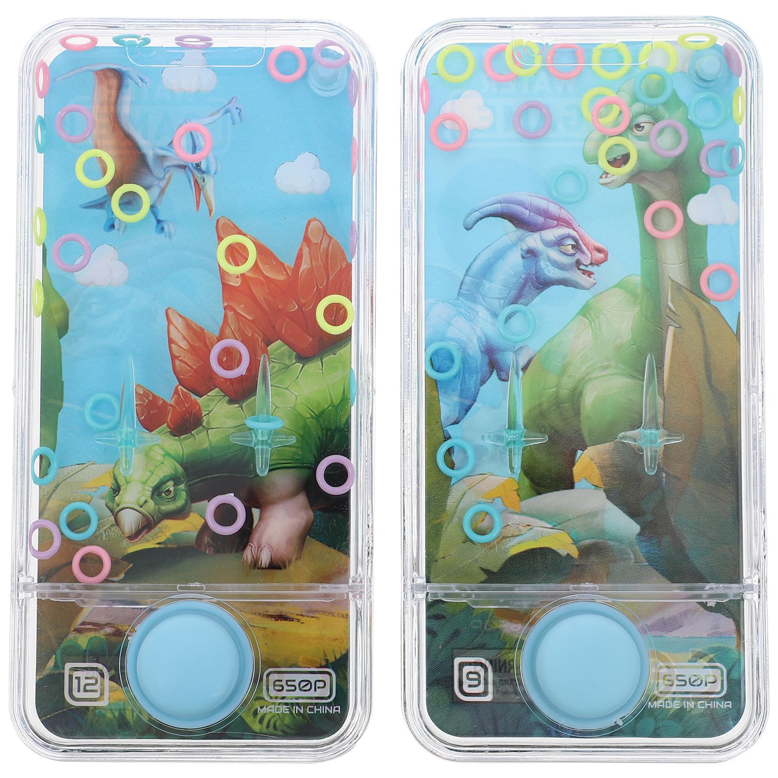 NUOBESTY 2pcs Handheld Water Game Toy Fish Ring Toss Game Arcade Water Ring Classic Retro Handheld Console for Kids