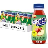 Snapple Apple Juice Drink, 8 Fl oz Mini Bottle, 16 Pack (2 Packs of 8)