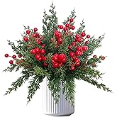 ARTIFIPLANT 85 Pack Pine Tree Decorations Berries,Faux Holly Berry Stems for Christmas Tree Decorations DIY Crafts Xmas Ornaments Wedding Holiday Home Decor