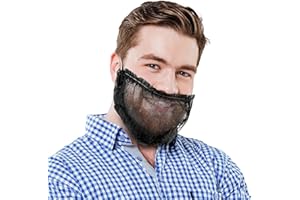 EZGOODZ Black Disposable Beard Nets for Work, 18 Inch. Pack of 100 Polypropylene Disposable Beard Covers for Men. Beard Guards Food Service, Industrial Needs. Beard Cover Protector with Elastic Bands
