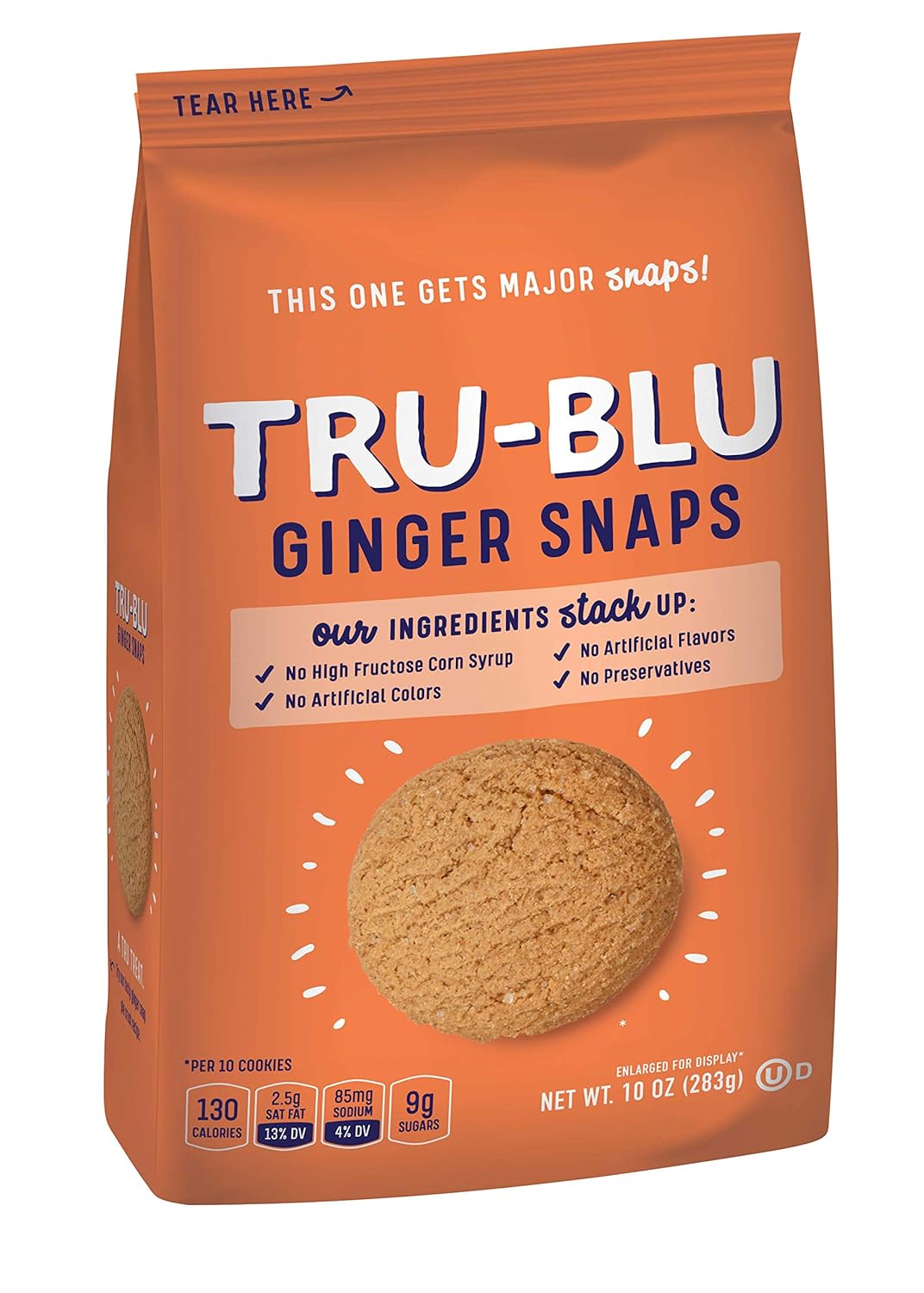 TruBlu Ginger Snap Bag Cookies, 10 Ounce (Pack of 6