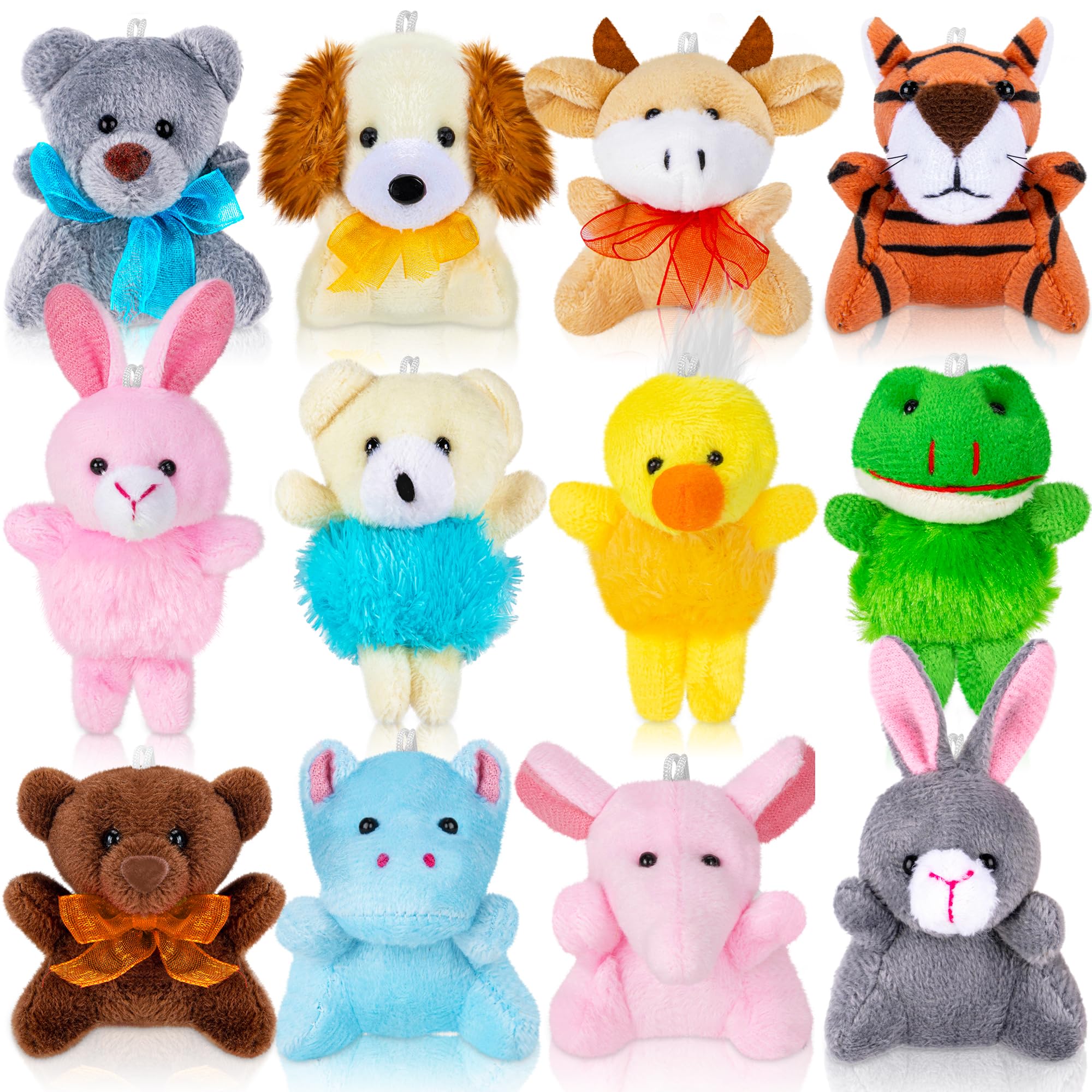 Photo 1 of Sofier 12 Packs Mini Stuffed Animals Bulk Party Favors for Kids Treasure Box Toys Classroom Plush Toys Claw Machine Cute Key Chains Carnival Prizes Small Valentine Halloween Stocking