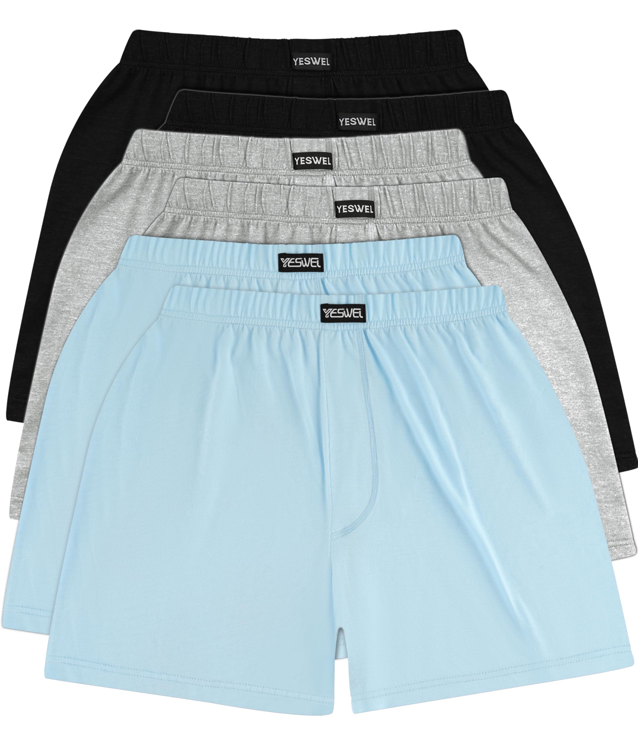 YESWEL Pack of 6 Men's Boxer Shorts, Breathable Cotton Underpants, Loose Retro Underwear (M - 3XL)