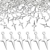 SmallCat 150pcs Star Charm for Jewelry Making, Silver Metal Hollow Four-Pointed Star Pendant, Vivid Small Stars Bracelet Necklace Decorative Charm for Earrings, DIY Crafts
