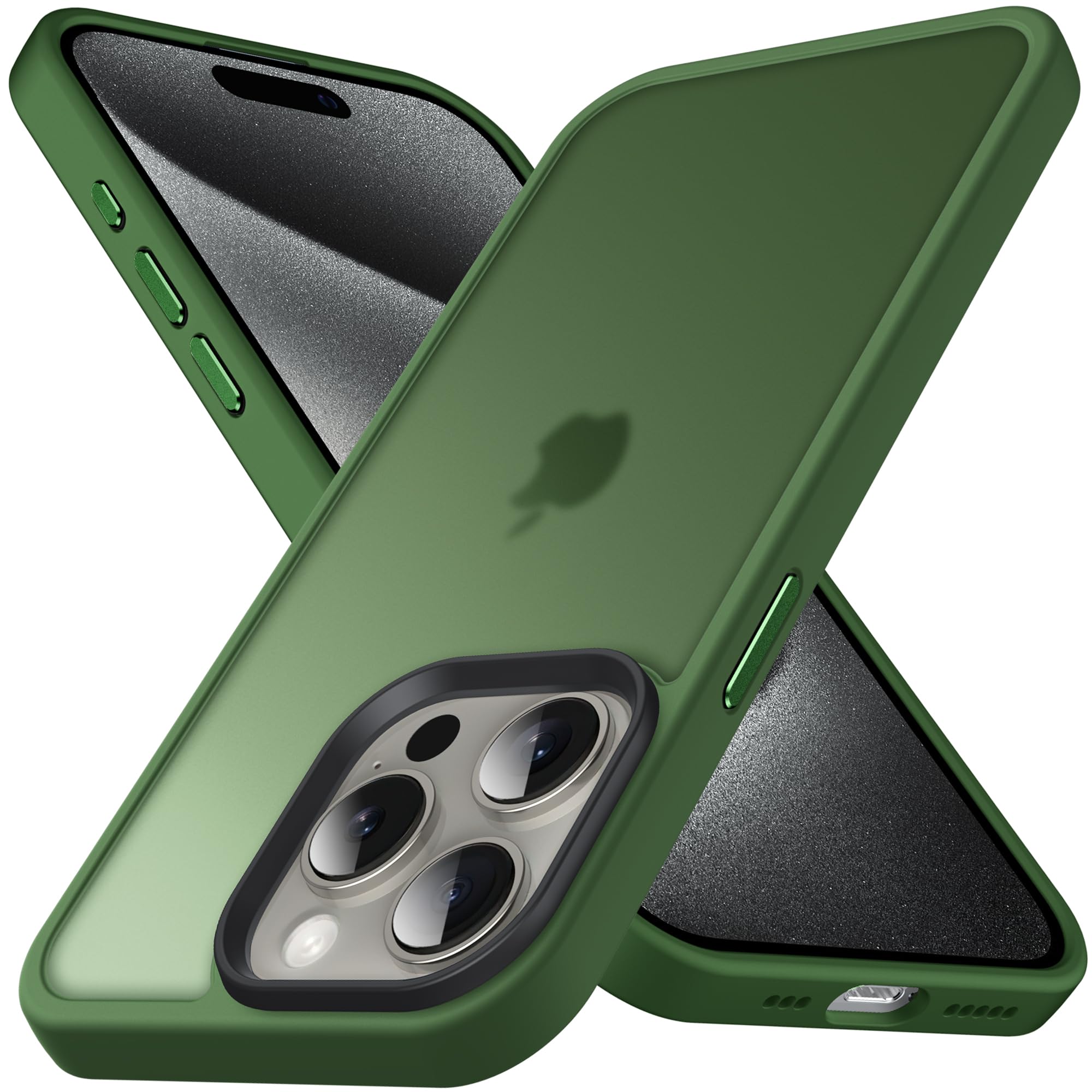 Anqrp Designed for iPhone 15 Pro Max Case, [Military Shockproof] Super Soft Silicone Slim Translucent Matte Protective Phone Cover, Compatible with iPhone 15 Pro Max 6.7", Green — image 1