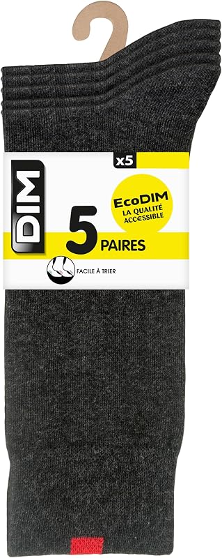 Uomo - Calzini Ecodim x5 | Talloni e dita rinforzati | Cotone morbido a maglia fine | Comfort quotidiano