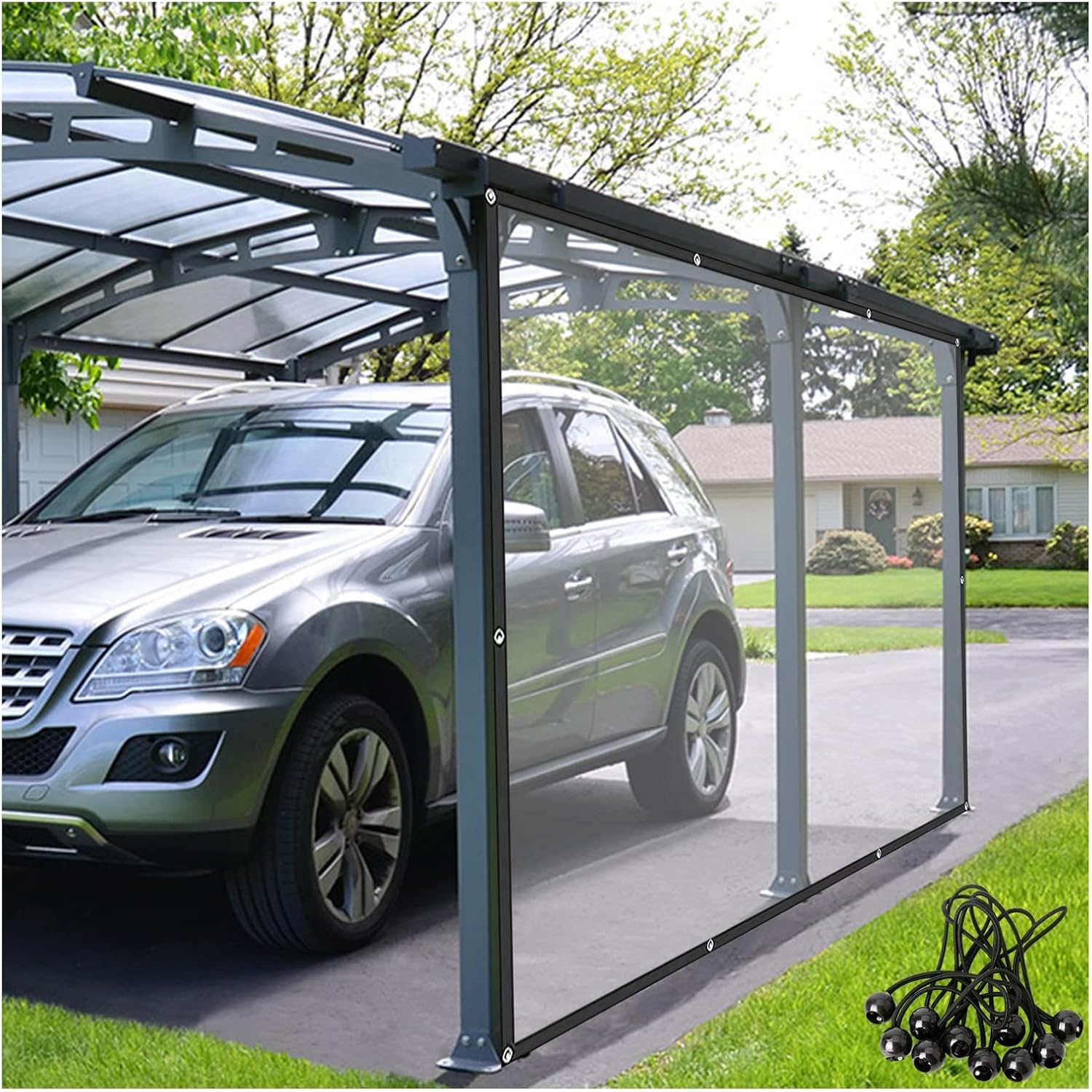 Outdoor Curtains - Outdoor Curtains Garden, Waterproof Curtain, Outdoor Clear Tarp with Rustproof Grommets, for Enclosure, Patio, Pool, Camping (Color : Clear, Size : 2.5x4m/8.25x13.2ft)