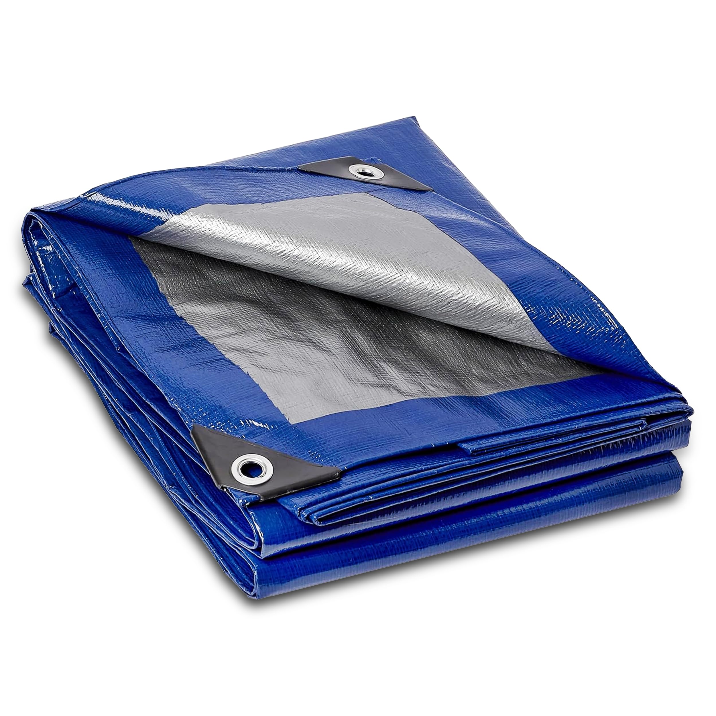 Brackit Heavy Duty PE Blue Tarpaulin; 1.5m x 6m; Thick Woven 140GSM Waterproof Double-Sided Fabric - Supreme Versatility for Covering, Protecting or Concealing