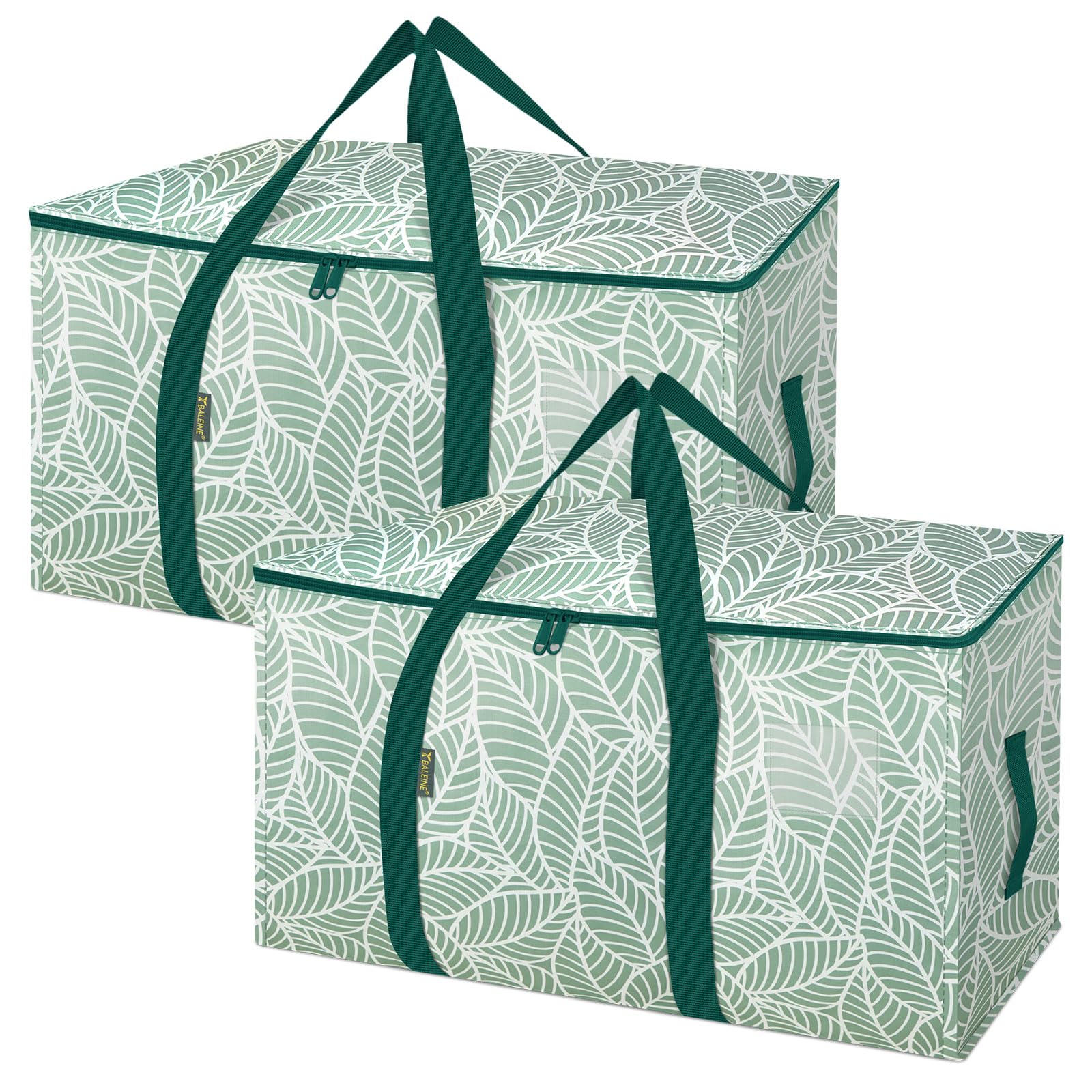 BALEINE 2-Pack Oversized Moving Bags with Reinforced Handles, Heavy-Duty Storage Tote for Clothes, Moving Supplies (Antique Folidage, 2-Pack)