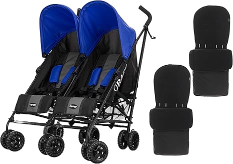 obaby twin stroller with footmuffs