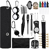 Syhood 21 Pcs Golf Accessories Kit Cleaning Kit Include Golf Brush, Towel, Groove Sharpener, Divot Repair Tool, Ball Alignment Portable Tool Gifts for Men or Women