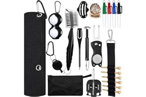 Syhood 21 Pcs Golf Cleaning Kit Accessories Gift for Christmas Golf Brush, Towel, Groove Sharpener, Divot Repair Tool, Ball Alignment Portable Tool for Men or Women