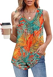 OFEEFAN Womens Summer Tops V Neck Tank for Women