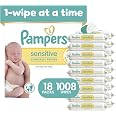 Pampers Sensitive Baby Wipes, Unscented, Fragrance Free, Clinically Proven, Water Based, Hypoallergenic, Multi-Use, Hand Wipe