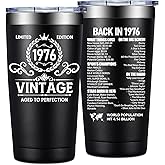 Loecuxe 50th Birthday Gifts for Him - 1976 Vintage 50th Birthday Decorations for Men - Turning 50 Year Old Gifts for Men - Back in 1976 Tumbler 20 oz