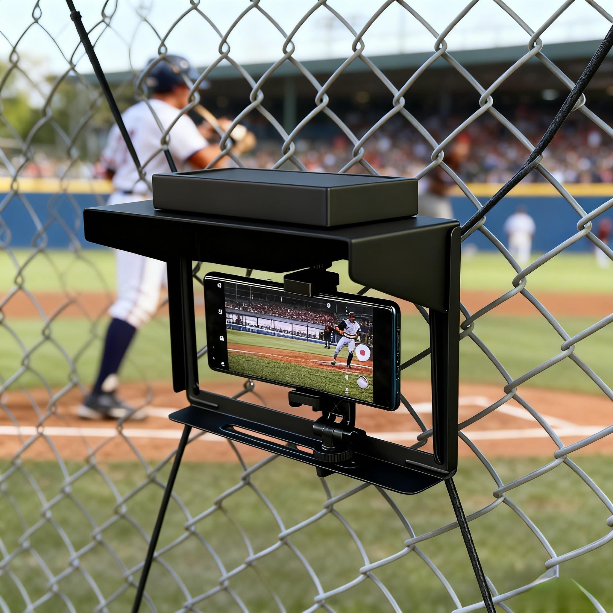 Photo 1 of Magicbox Phone Fence Mount with Magnetic Shade Pro - 360° Adjustable Phone/Camera Bracket for iPhone, Samsung, GoPro & Mevo Start - Baseball, Softball, Tennis Sports Mounting Kit for Gamechanger