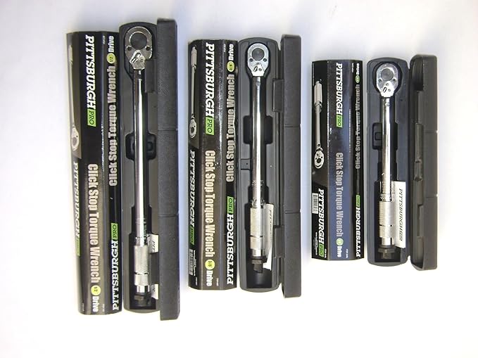 Set Of 3 Pittsburgh Pro Reversible Click Type Torque Wrench Sizes 1 4 3 8 1 2
