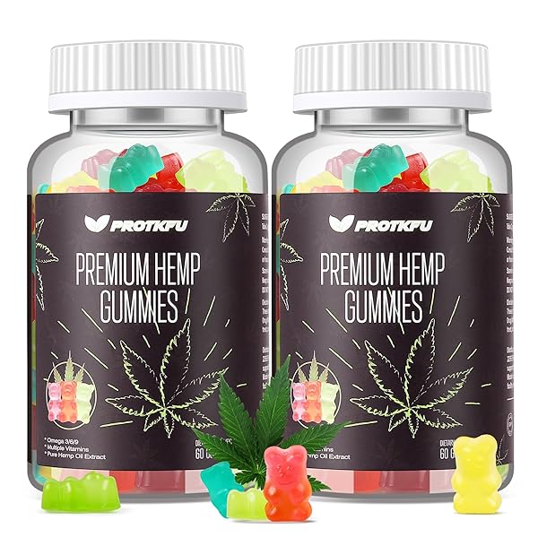 PREMIUM HEMP GUMMIES – 120 COUNTS FRUITY GUMMY BEAR WITH HEMP OIL HIGH POTENCY FOR DEEP AND HEALTHY BЕDTIME – OMEGA 3 SUPPLEMENT WITH HEMP OIL